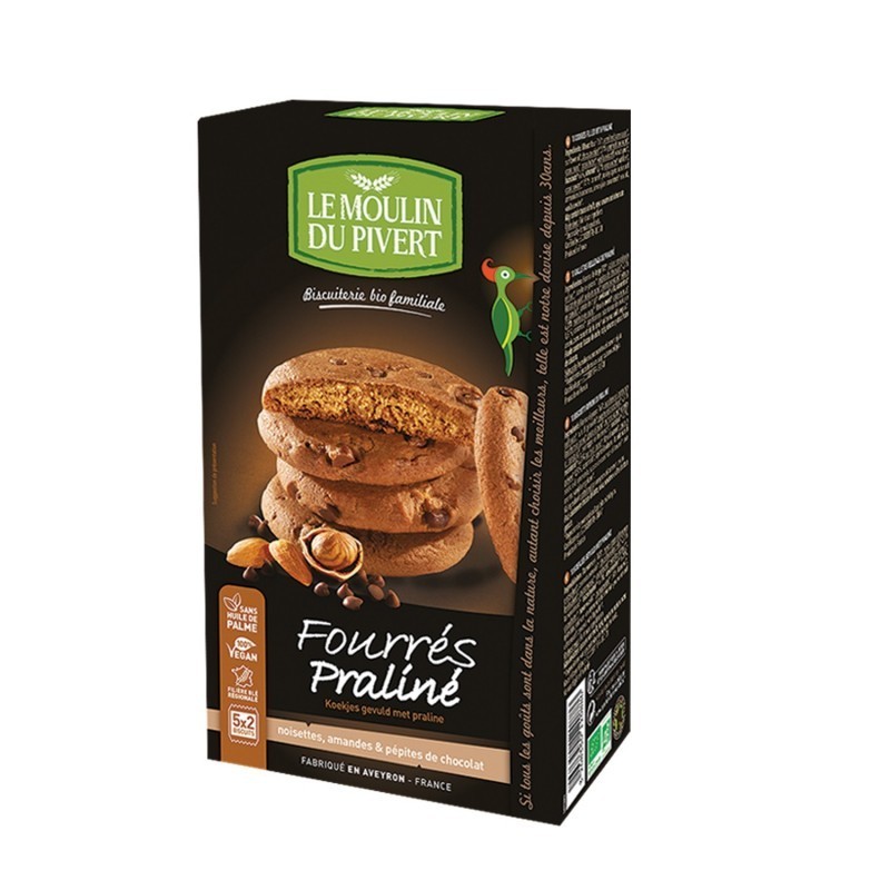 Cookies rellenas praliné bio 175 g Le Moulin Du Pivert