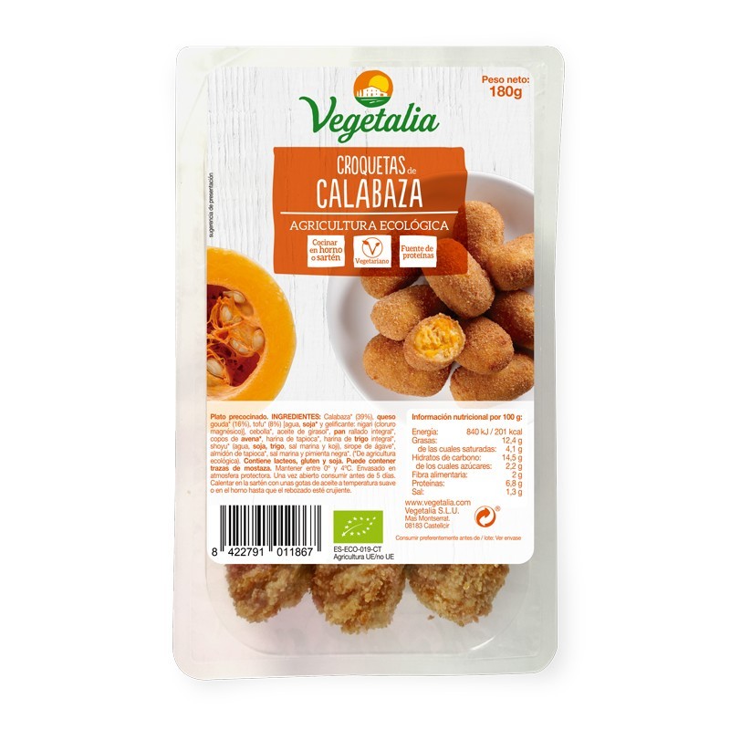 Croquetas de Calabaza Bio 180g Vegetalia