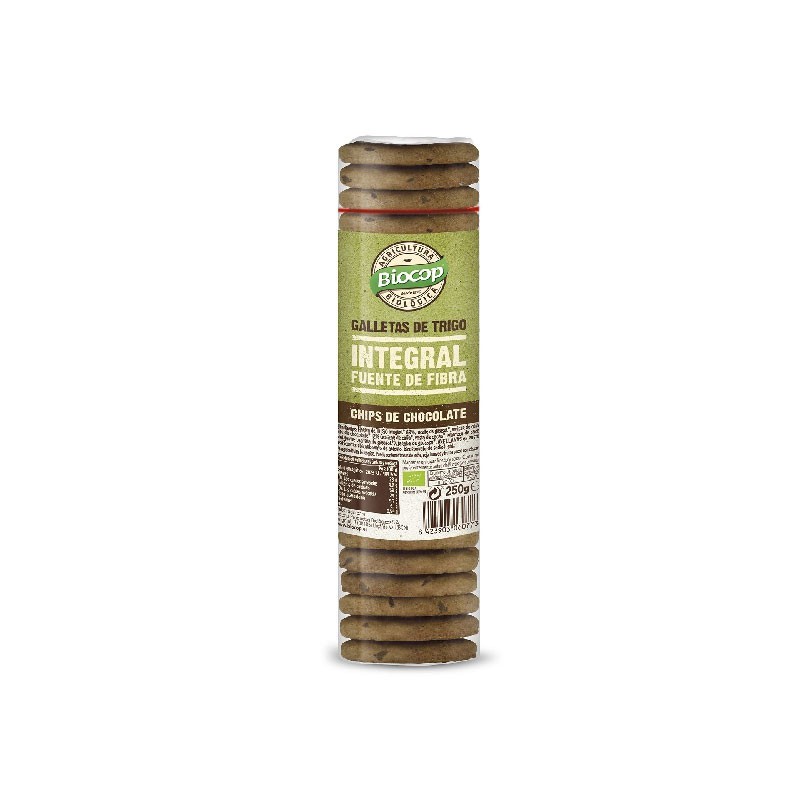 Galleta Trigo integral con chips de chocolate Bio 250g Biocop