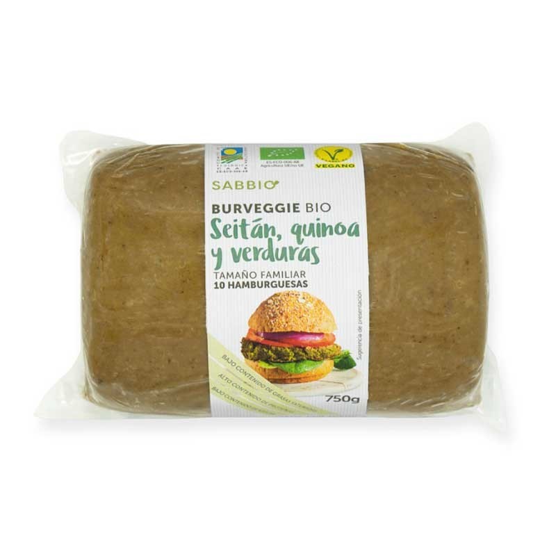 Hamburguesa seitan quinoa verduras granel Bio 750g SABBIO
