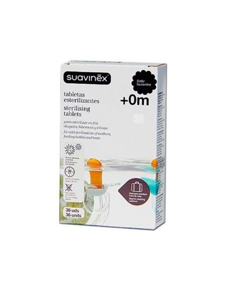 Pastillas Esterilizantes 36 Tabletas de Suavinex para la esterilizacion en frio valido para chupetes y biberones