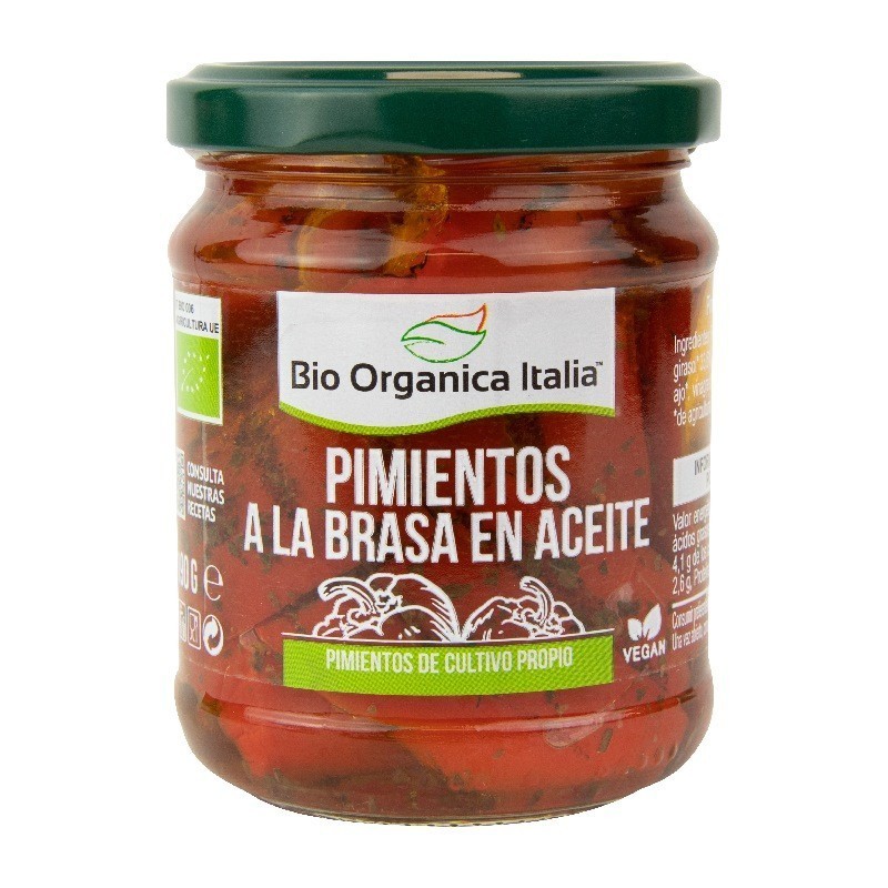 Pimientos a la brasa en aceite Bio 190g Organica Italia 