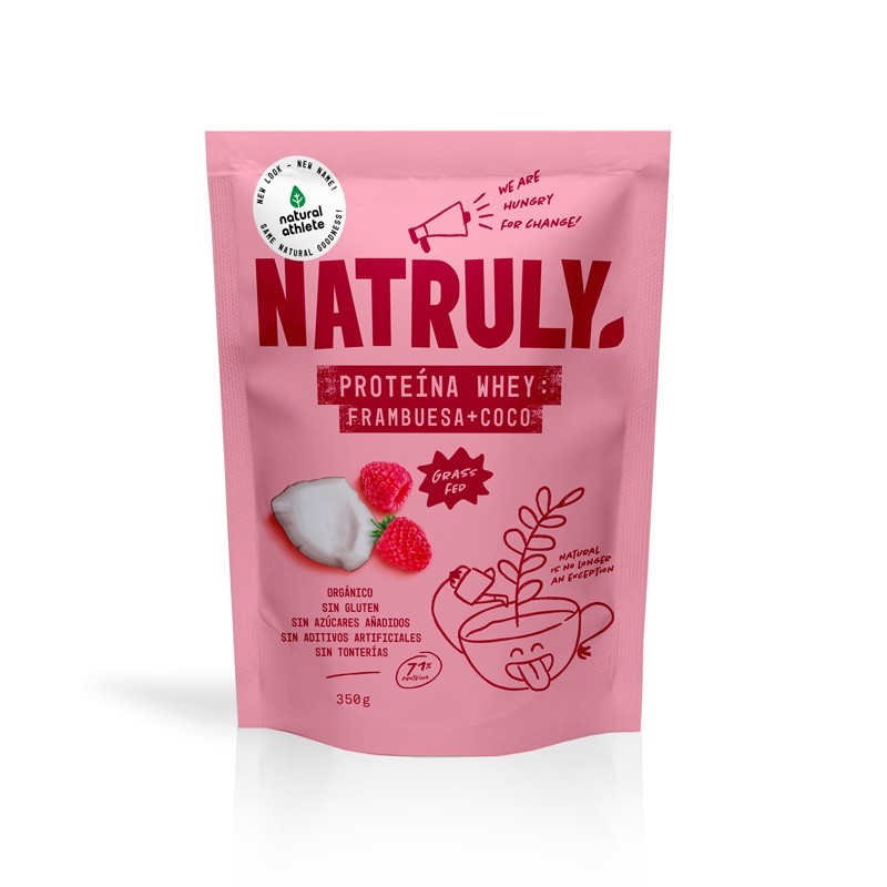 Proteina Whey 85% Frambuesa y Coco Bio 350g Natruly