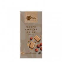 Chocolate blanco y turron de avellana Nougat Bio 80g Ichoc